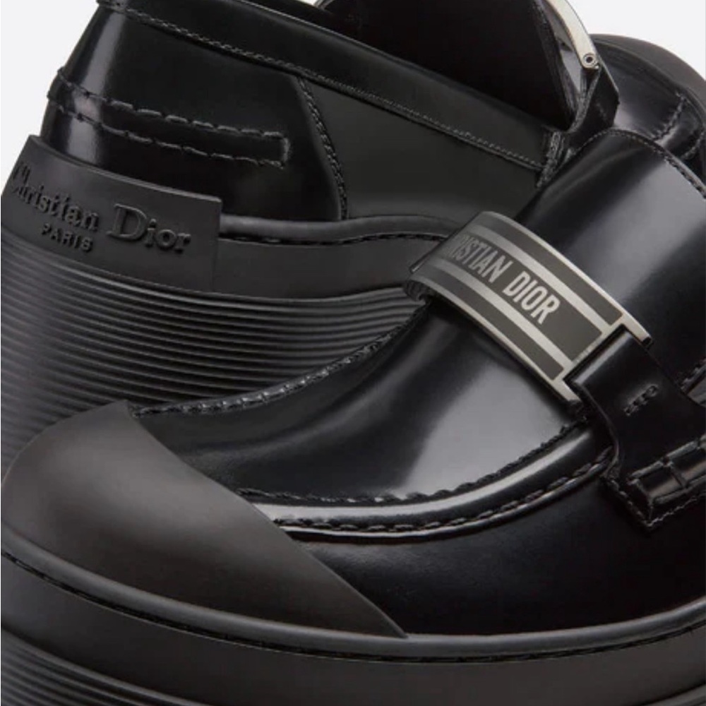 Authentic Christian Dior Code Black Leather Loafer Size 38 - Picture 11 of 14